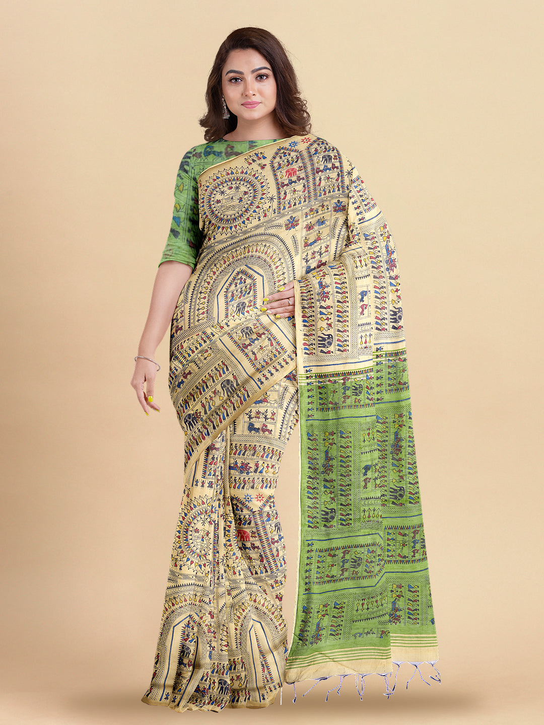 Womens Gorgeous Self Designed Pure Cotton Weaving Saree PCS60