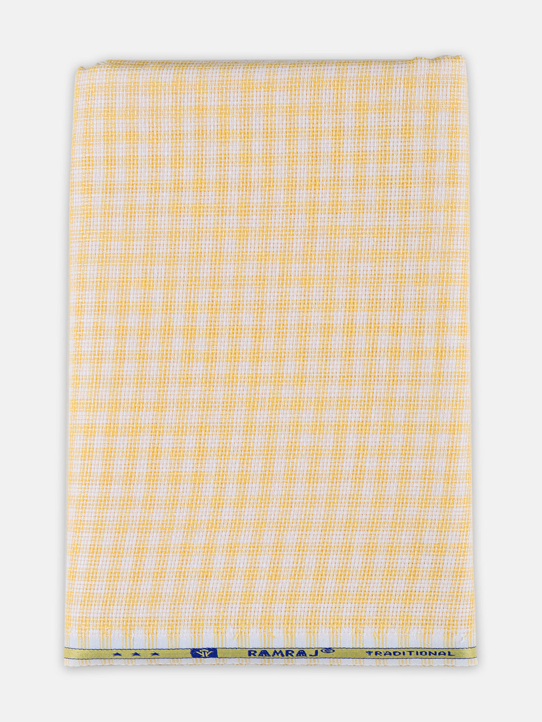 Mens Cotton Rich Checked Shirt Fabric Yellow High Style