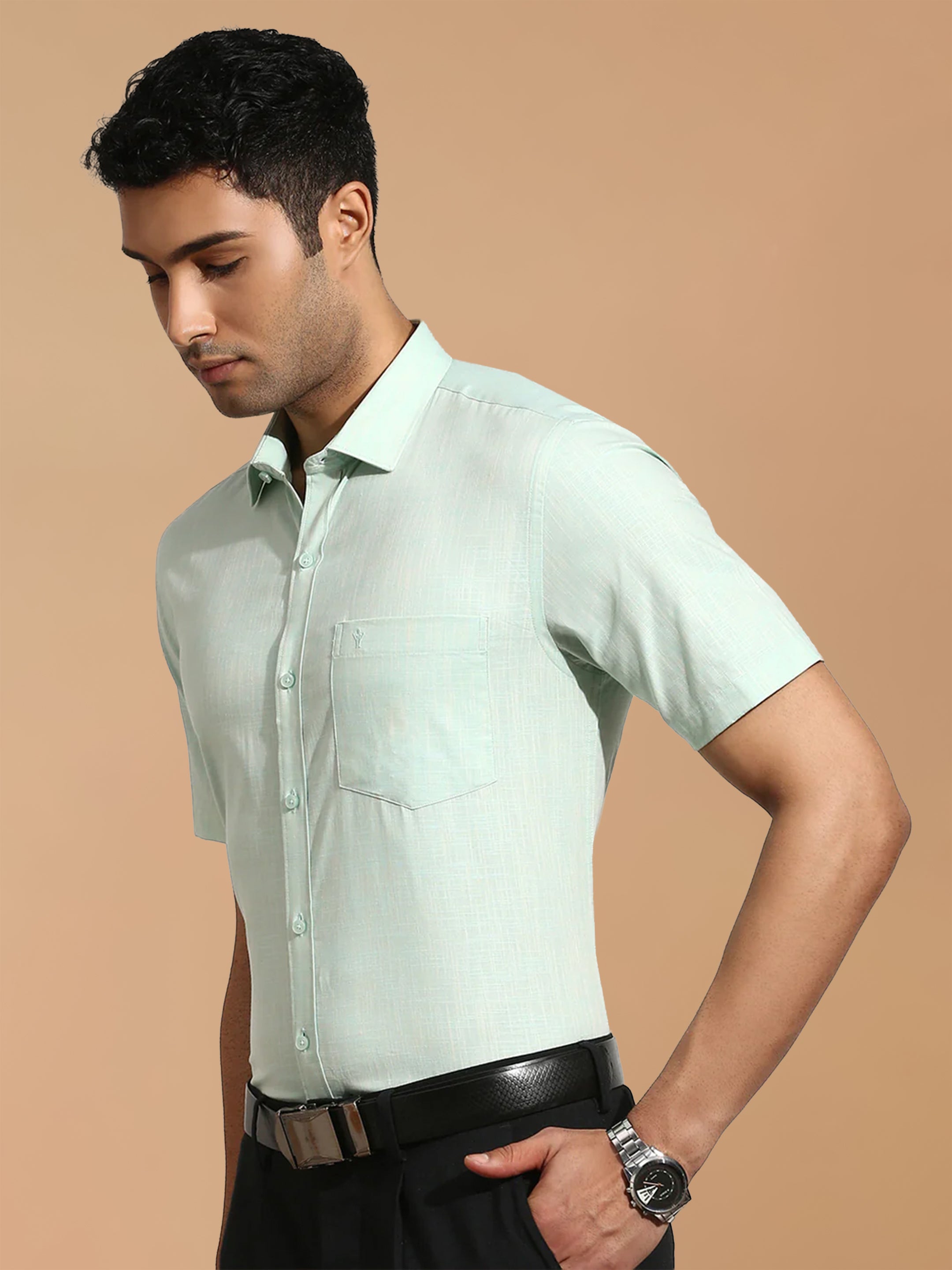 100% Cotton Green Smart Fit Shirt CL2 GT37
