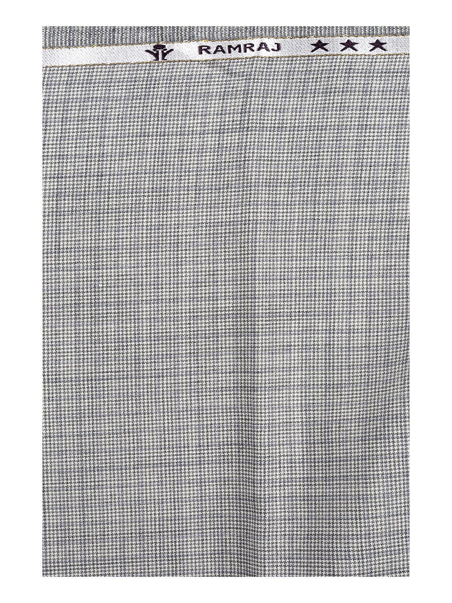 vPremium Australian Merino Wool Blended Colour Checked Pants Fabric Grey Mark Wool-Zoom view