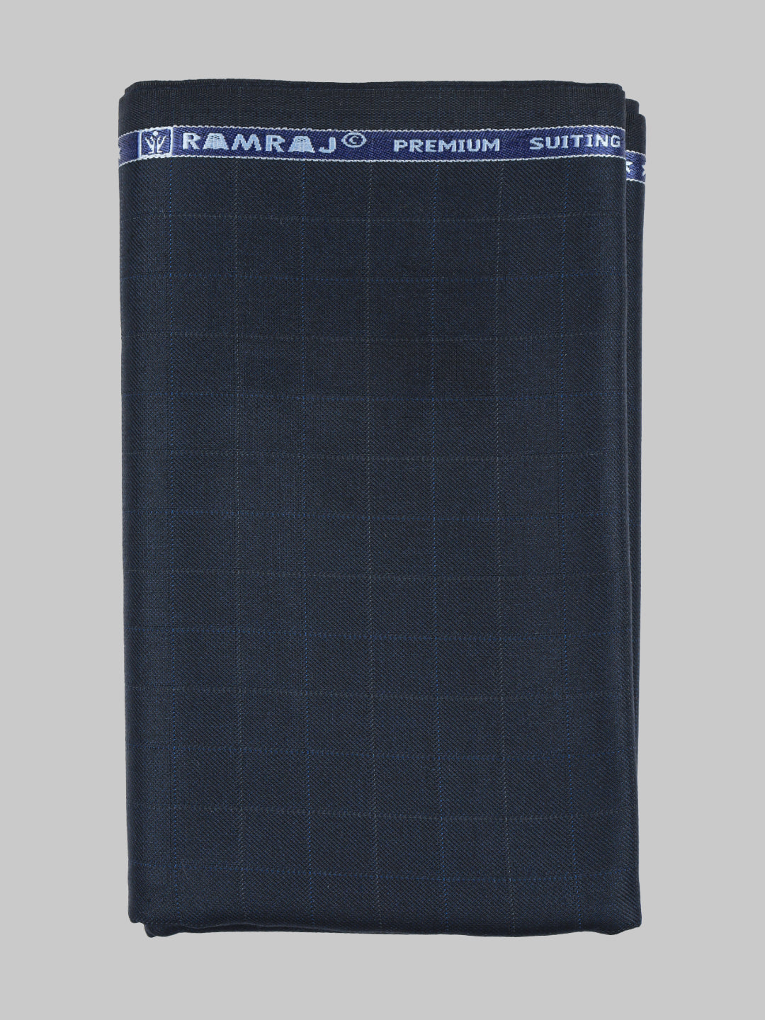 Men Poly Viscose Blend Checks Pants Fabric Navy Jolly Days