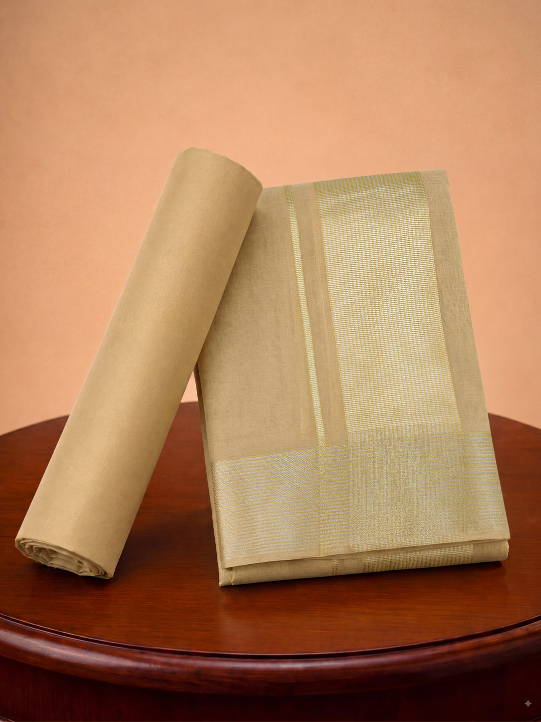 Bamboo Gold Dhoti & Shirting Set (2 in 1) - Royal Touch