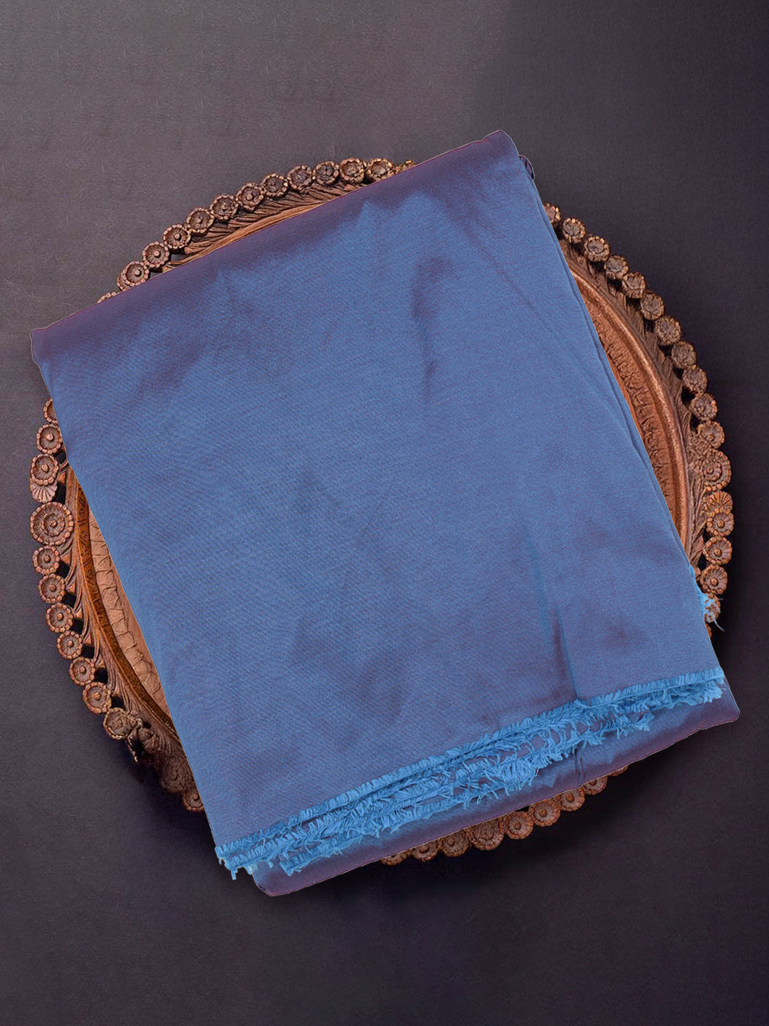 100% Silk Slubless Dupion Men Shirting Fabric Fedaral Blue