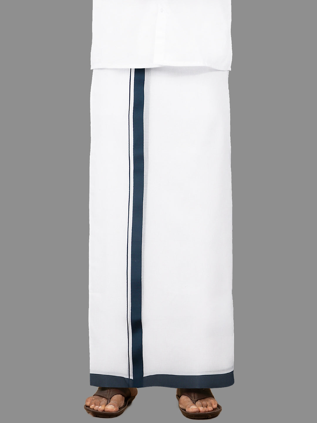 Men Navy Fancy Border Double Dhoti  Ozone Spl OS02