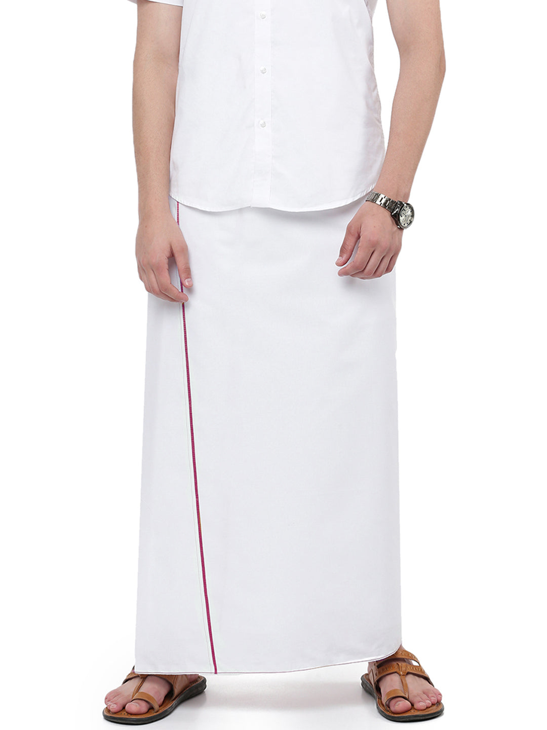 Men Assorted Border Single Dhoti kovai Cotton Plus