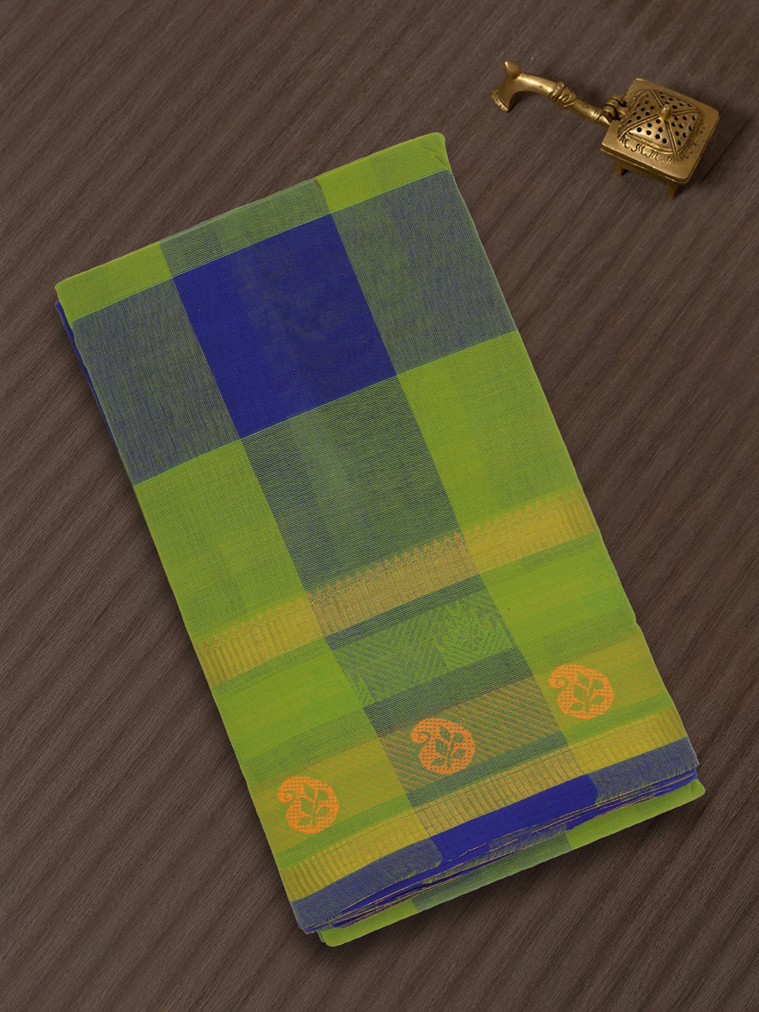Women Navy with Green Pure Chettinad Cotton Saree PCS204