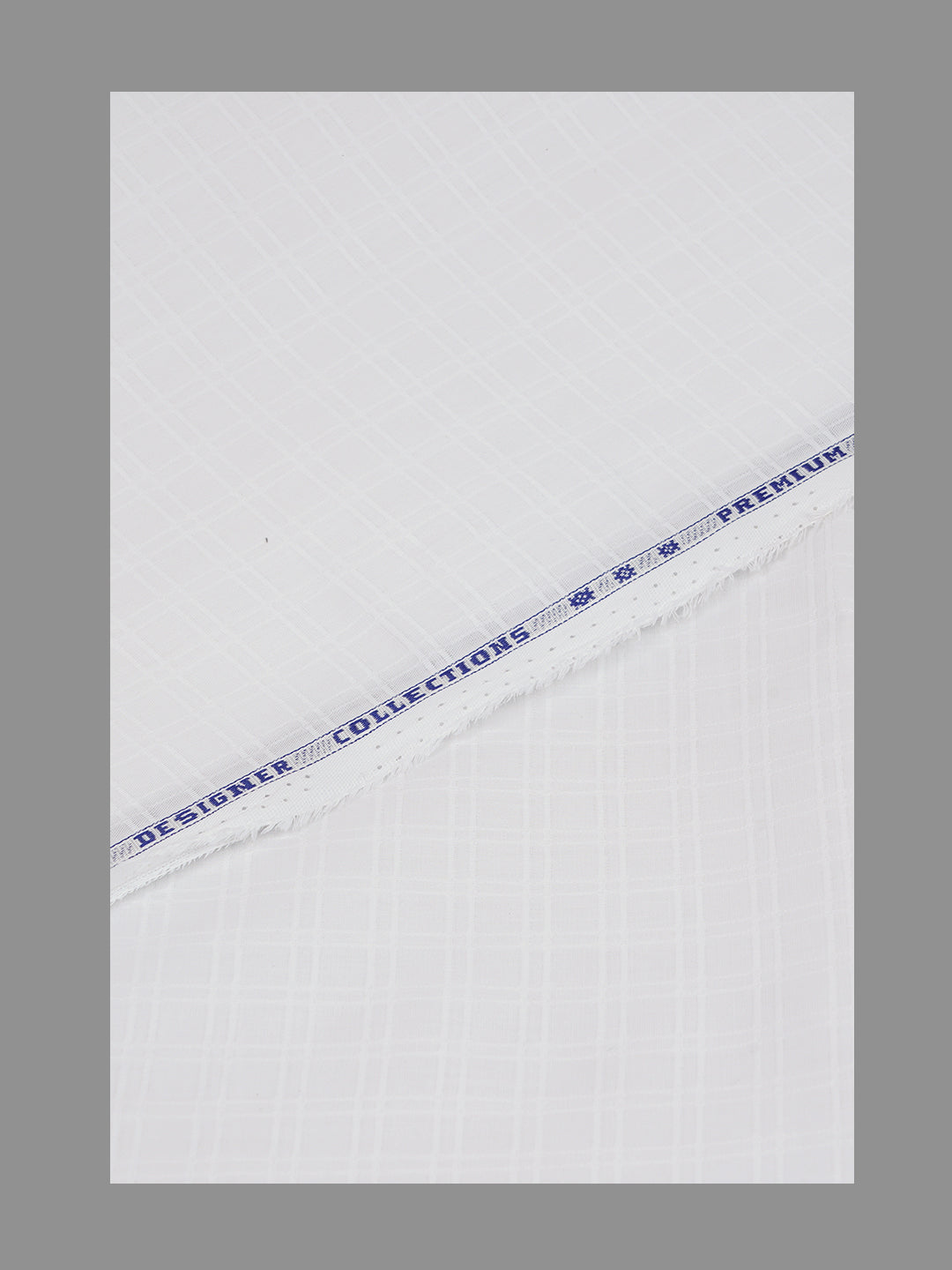 Men 100%Cotton Checked Shirting White Forest 27