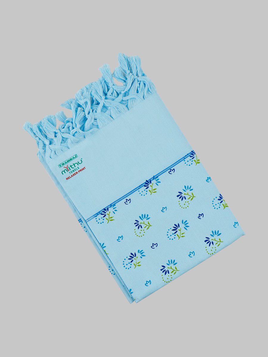 Relaxer Colour Print Bath Towels-Blue