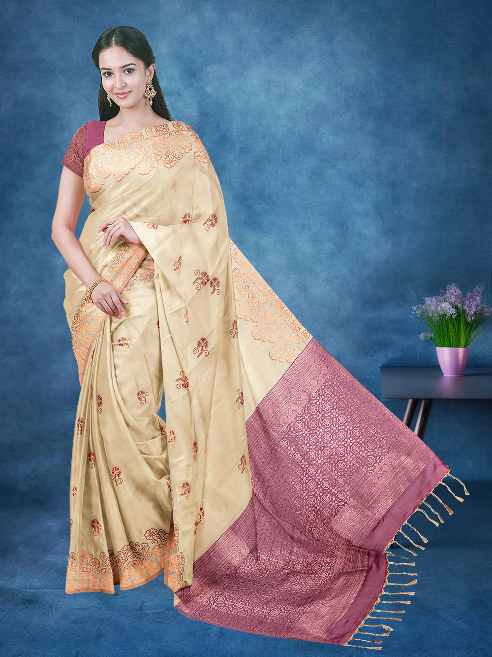 Women Semi Silk Saree Sandal SD05