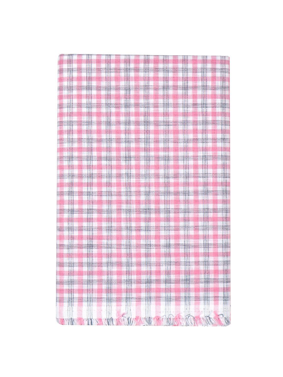 Cotton Blend Pink & Grey Check Shirt Fabric Infinity