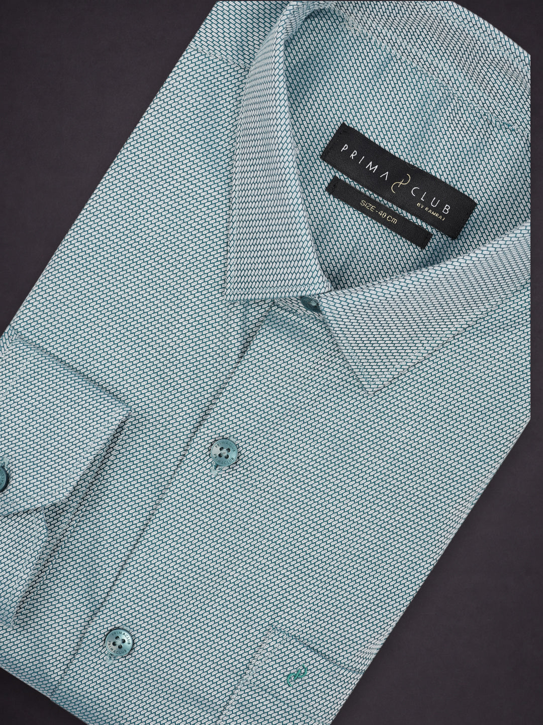 Prima Club Premium Cotton Dobby Teal Green Regular Fit Shirt SRBD2