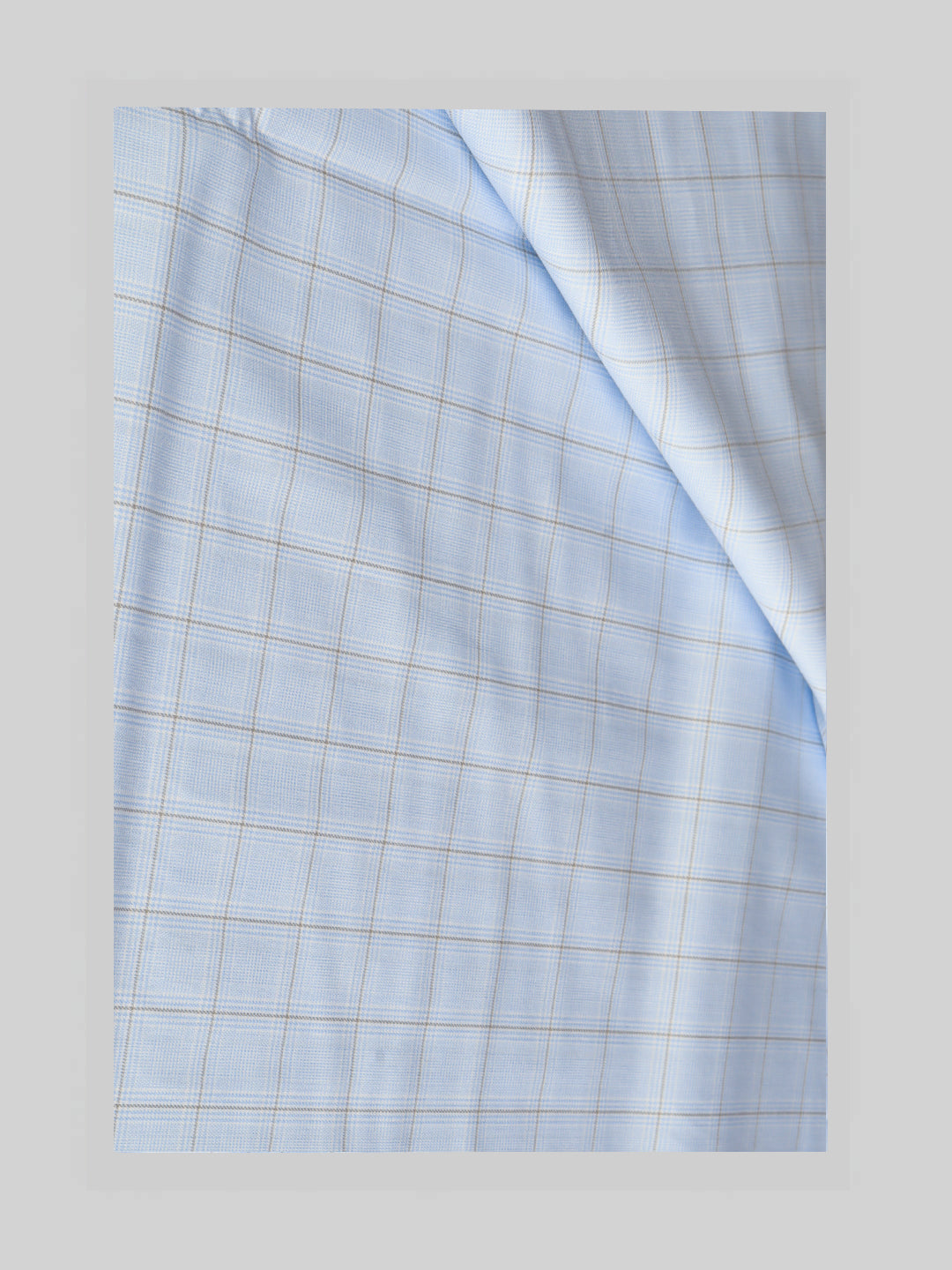 Men Giza Cotton Blend Checked Blue Shirt Fabric Jackpot
