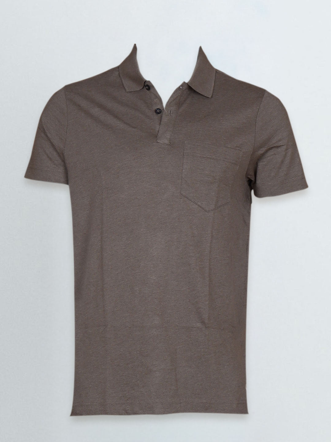 Men TENCEL™ Modal Fibers with Micro technology Polo T-Shirt Brown Heather EMP9