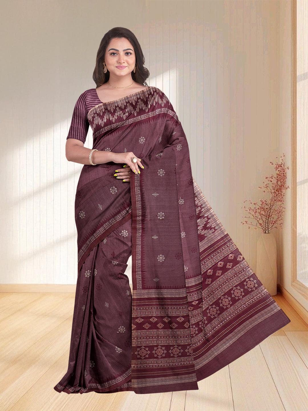 Women Purple Semi Tussar Saree ST243