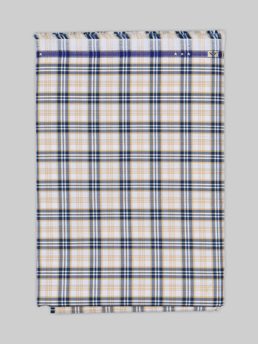 Men Giza Cotton Blend Checked Shirt Fabric Sandal Cascade