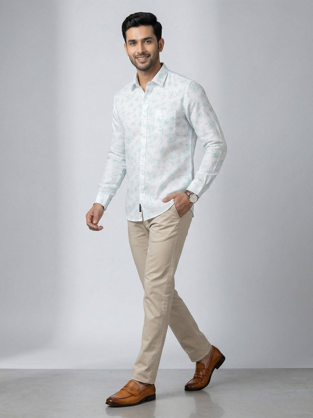 Men Cotton Rich Printed Shirt T66 APT4