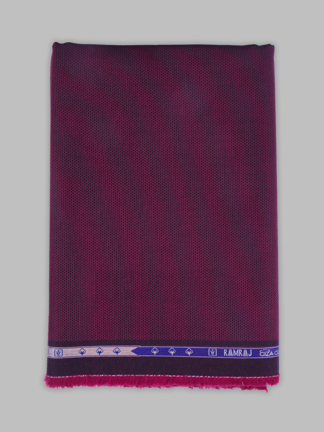 Men 100% Cotton Self Design Shirt Fabric Dark Purple Grand Iconic