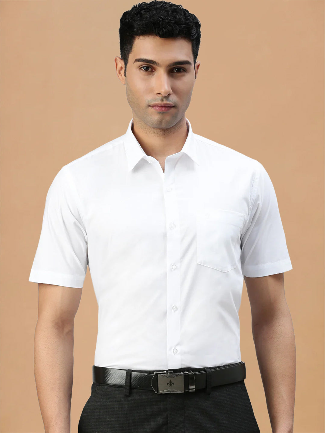 Smooth Weave 100% Cotton White Shirt - Super Faast