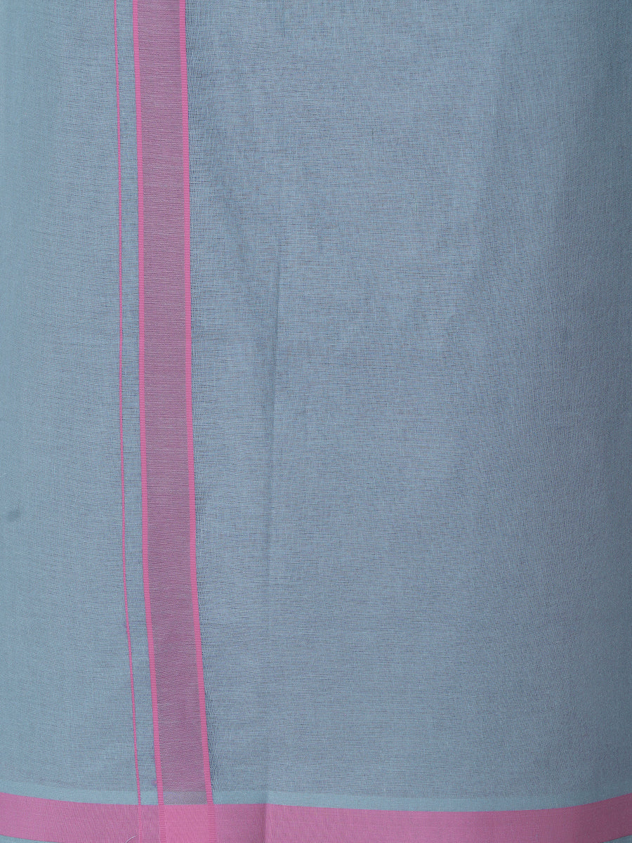 Mens Grey Lungi with Pink Fancy Border My Style Colour 3-Zoom view