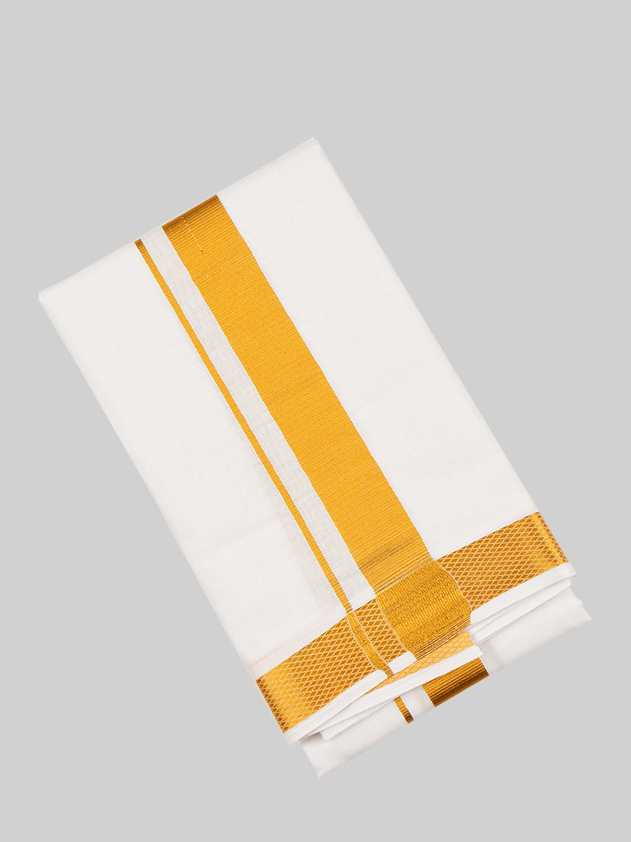 Vetha 1" Jari Towel White-View one