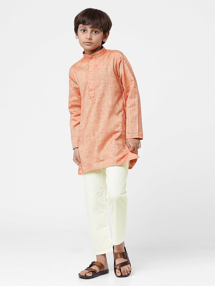 Boys Cotton Full Sleeves Brown Kurta BK07