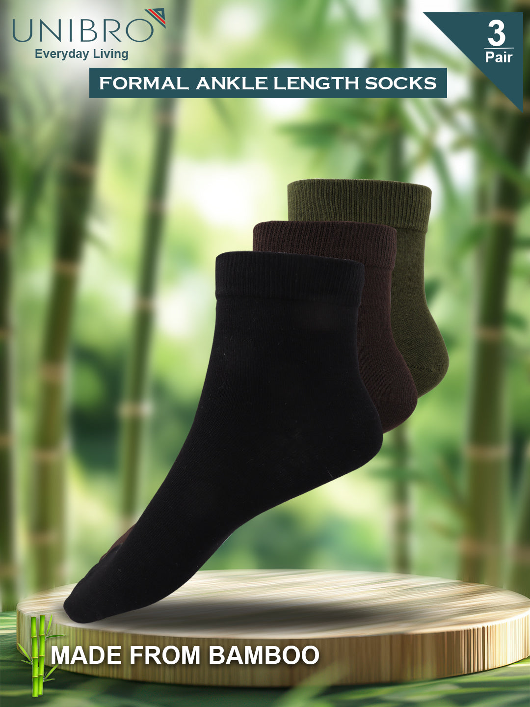 Men Bamboo Formal Ankle Length Socks with Assorted Colours FAS1