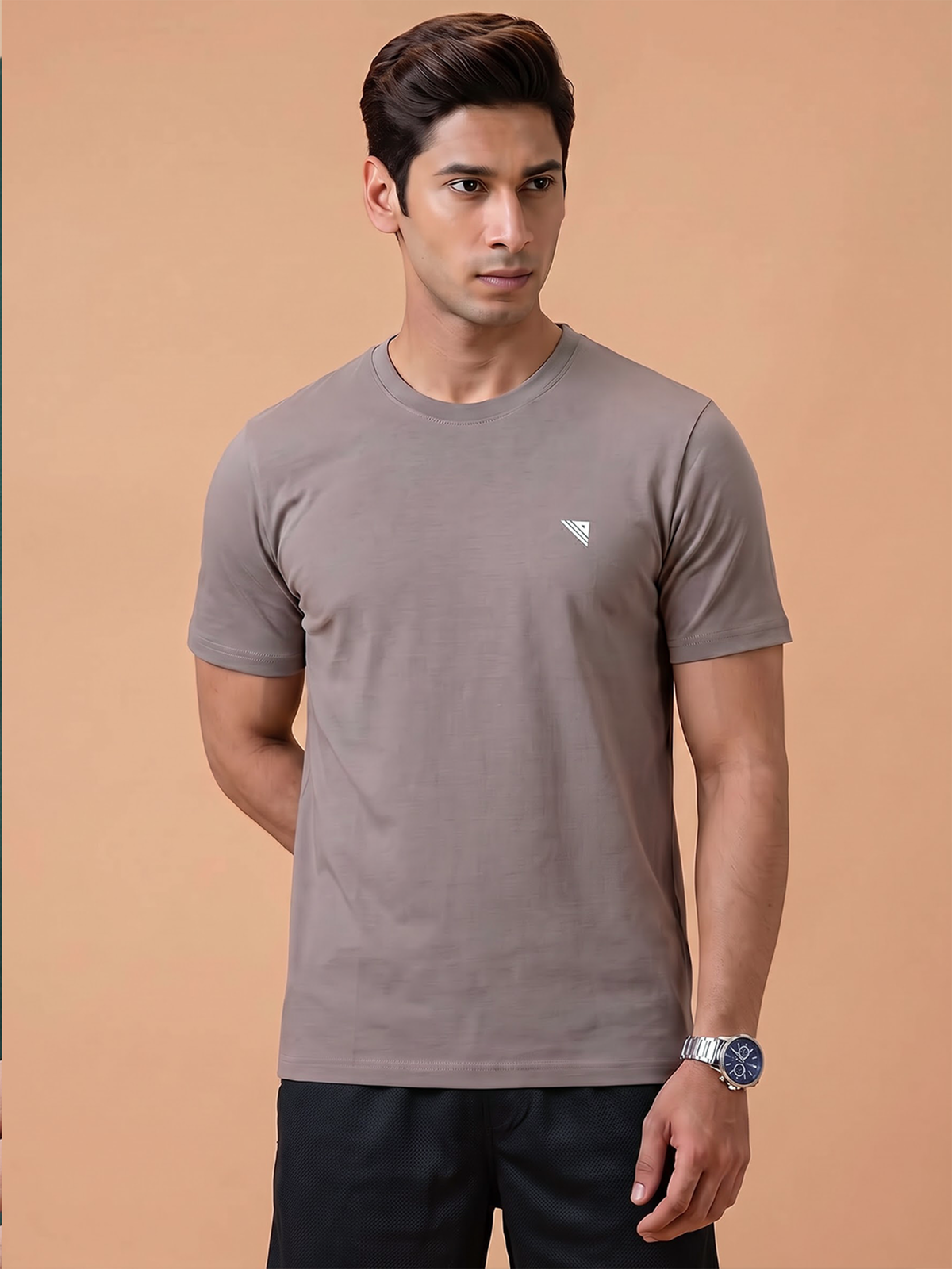 100% Cotton Crew Neck Tee Cement