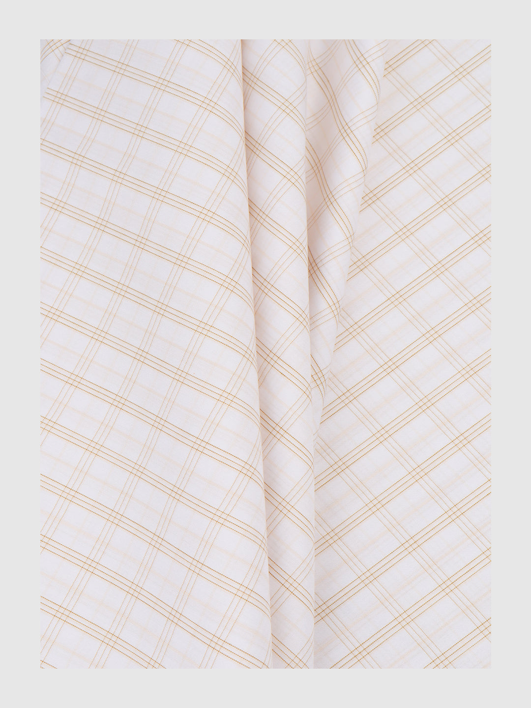 Men Cotton Rich Checked White Shirt Fabric High Style