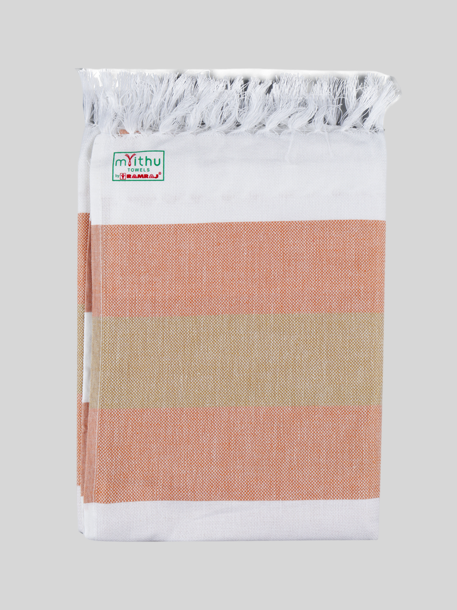 Cotton Stripe Colour Bath Towel Pretty-Brown