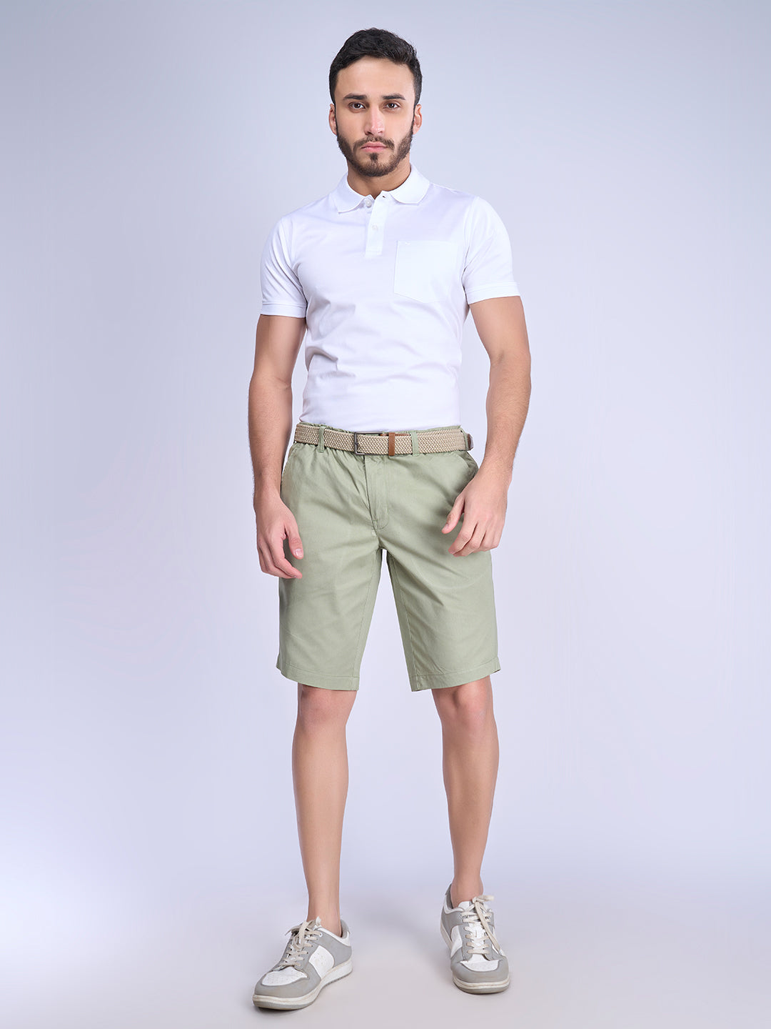 Mens 100% Combed Cotton Golf Shorts Green