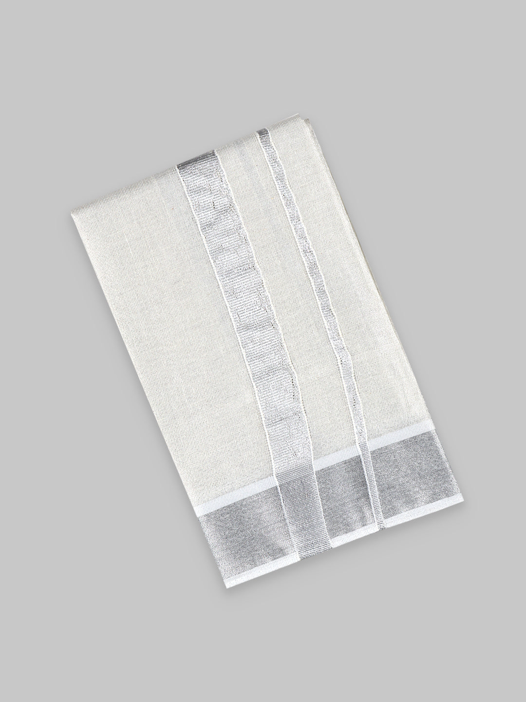 Gleaming Silver 3/4" Silver Border Towel