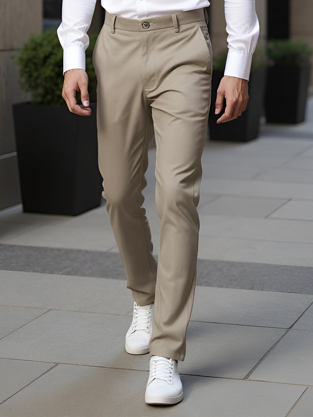 Men Cotton Lycra Sandal Smart Fit Pant Zara
