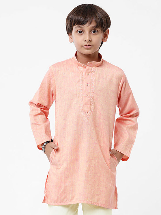 Boys Cotton Full Sleeves Pink Kurta BK04