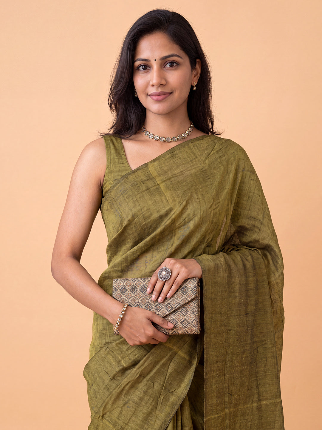 Women Pure Cotton Mustard Yellow Saree PCS287