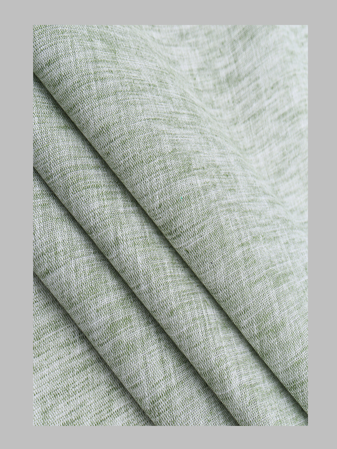 Men Cotton Blend Light Green Self Design Shirt and Kurta Fabric Lampus