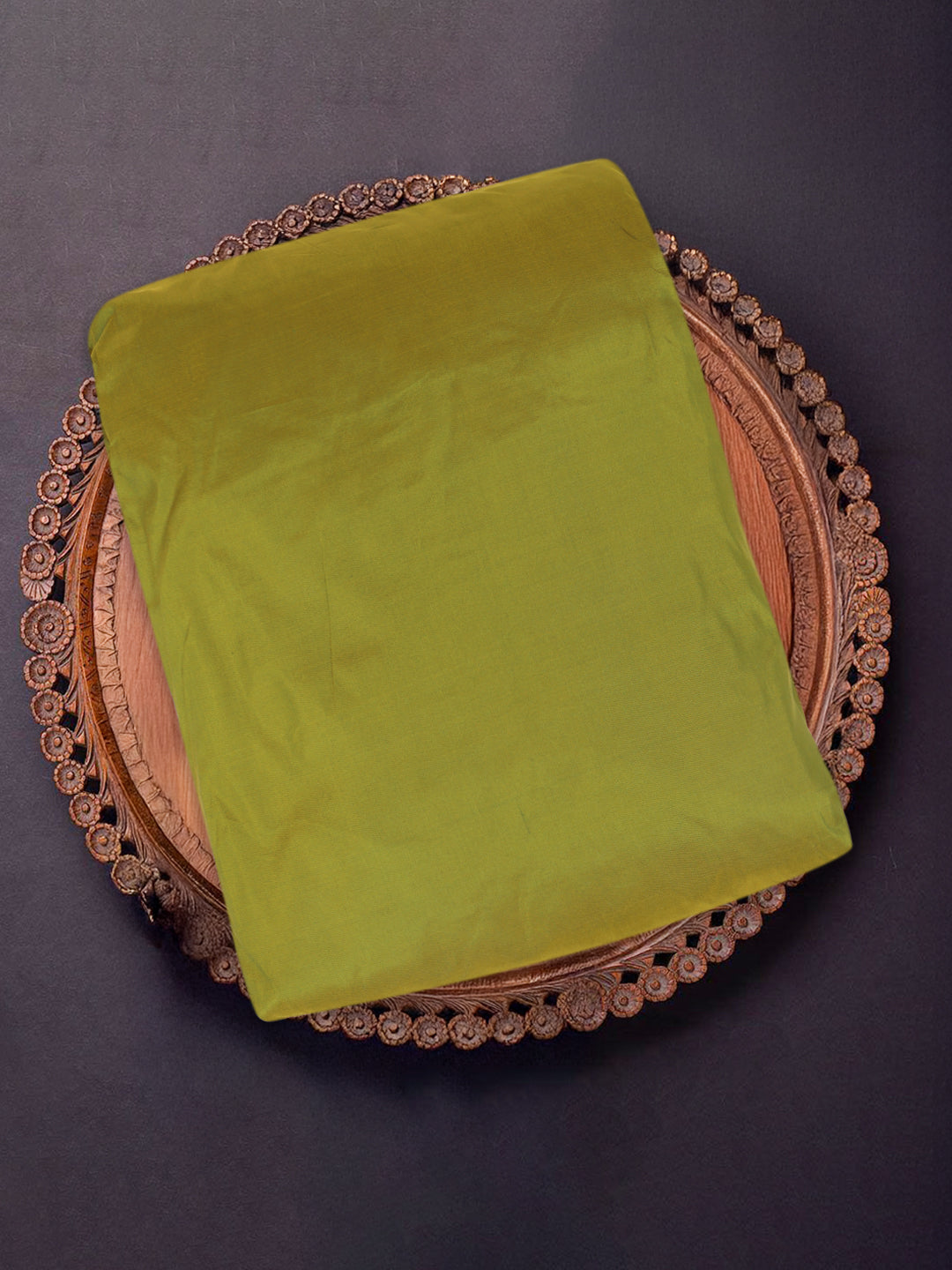 100% Pure Silk Men Shirting Fabric Olive Green