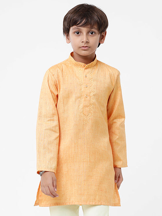 Boys Cotton Full Sleeves Orange Kurta BK03