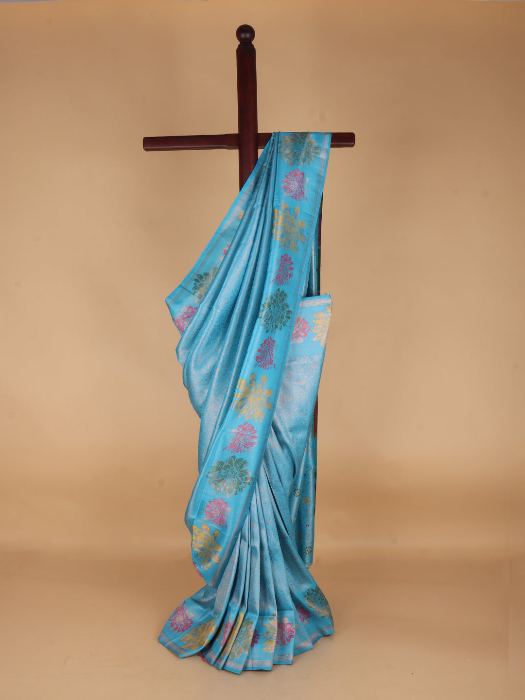 Women SkyBlue Semi Mysore Silk Saree SS380