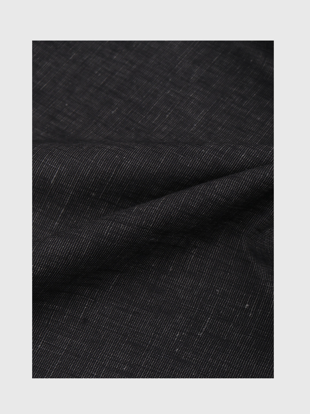 Men Black Linen Plain Suiting Fabric