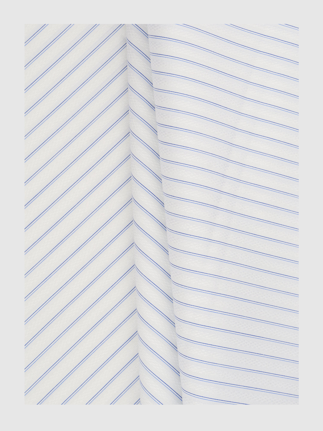 Men Giza Cotton Blend Striped White with Blue Shirt Fabric Jackpot