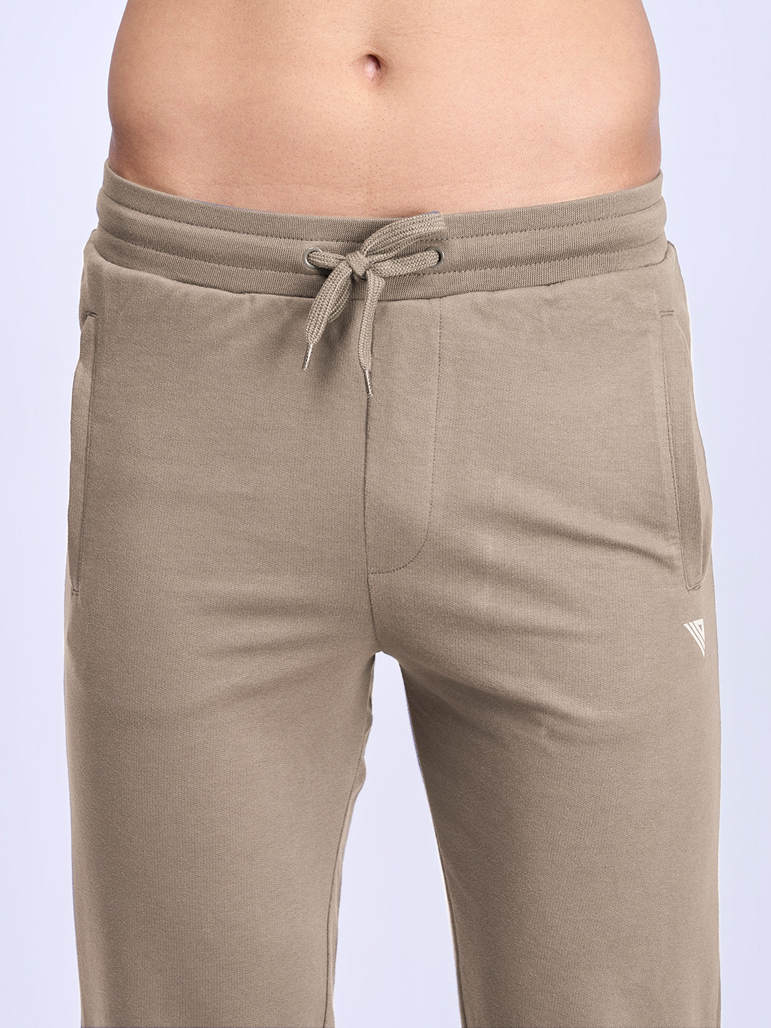 Men Combed Cotton Rich Jogger with Side Pockets Beige EJ7