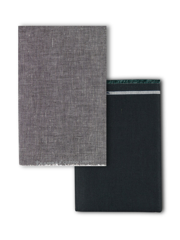 Linen Cotton Plain Colour Shirting & Suiting Fabrics-09