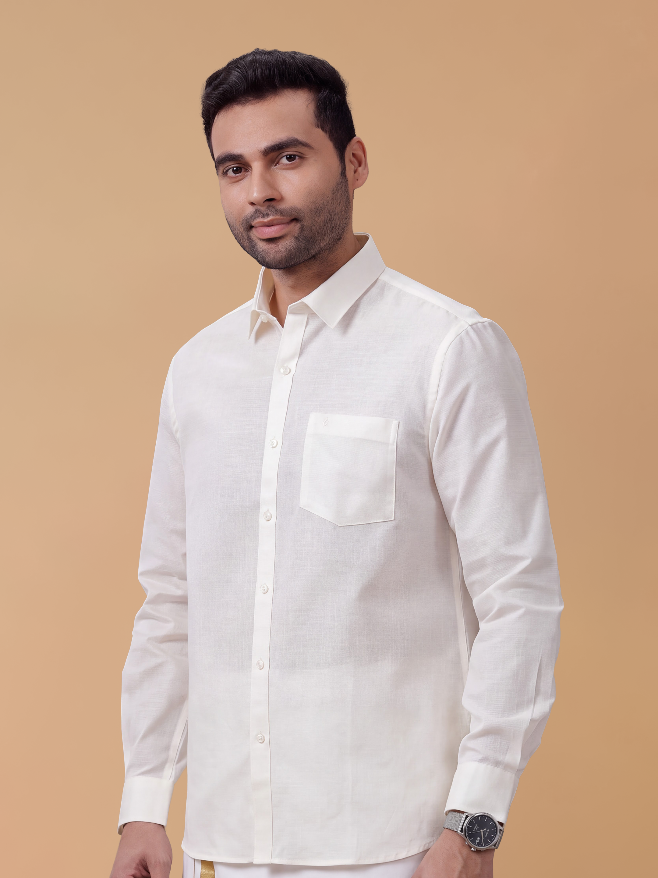 Cotton Rich Off White Regular Fit Shirt T3 CV6