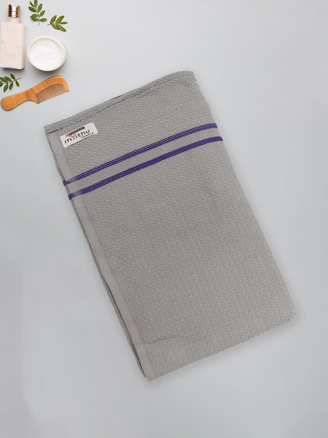 100% Cotton Self Designed Bath Towel Grey Magnus MCS06