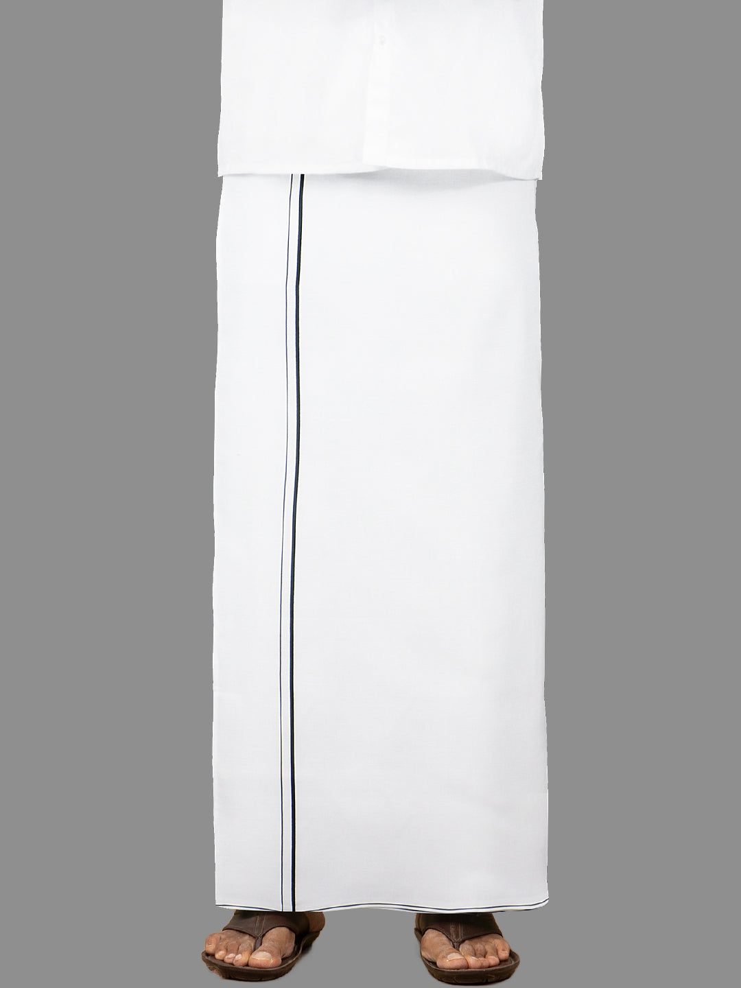 Mens Assorted Small Border Single Dhoti Golden Car