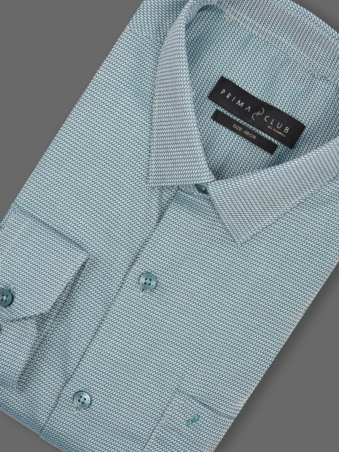 Prima Club Premium Cotton Dobby Teal Green Regular Fit Shirt SRBD2