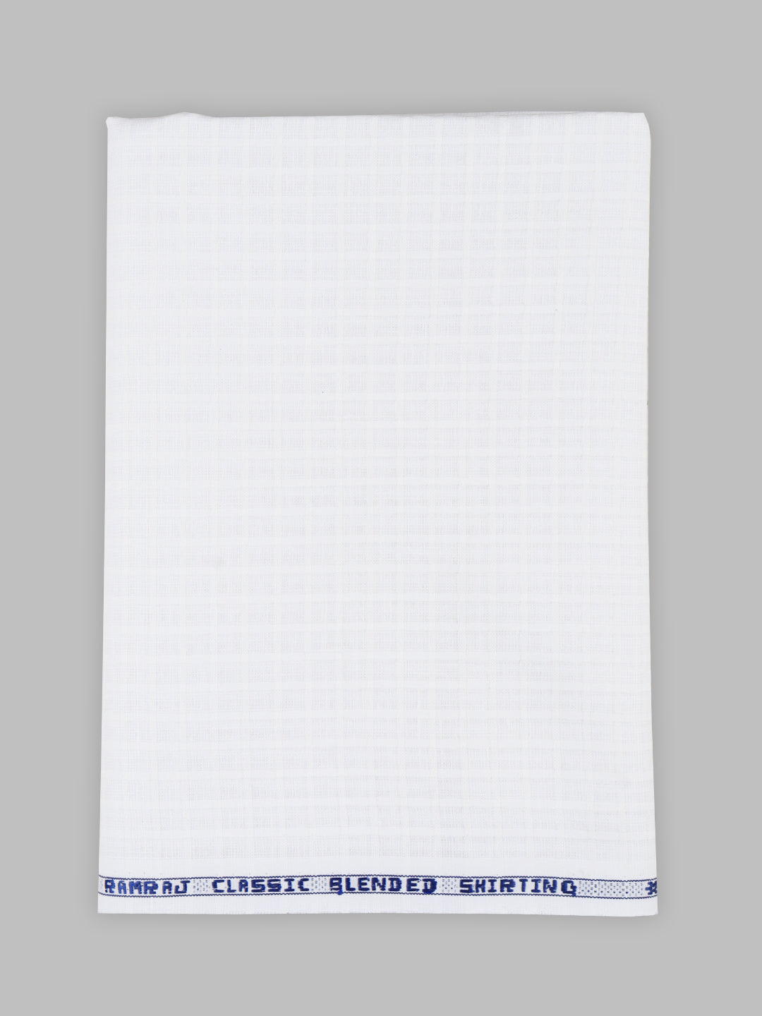 Men Cotton Blend Self Design Shirt Fabric White Classic 01