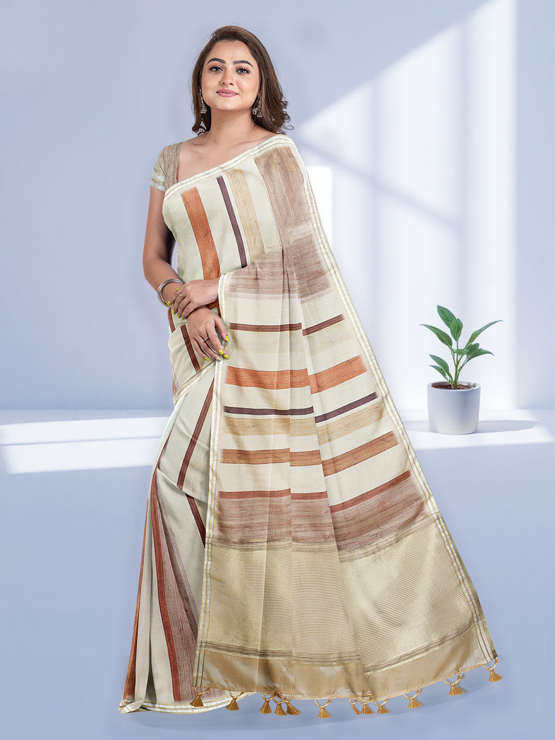 Women Sandal Semi Tussar Saree ST287