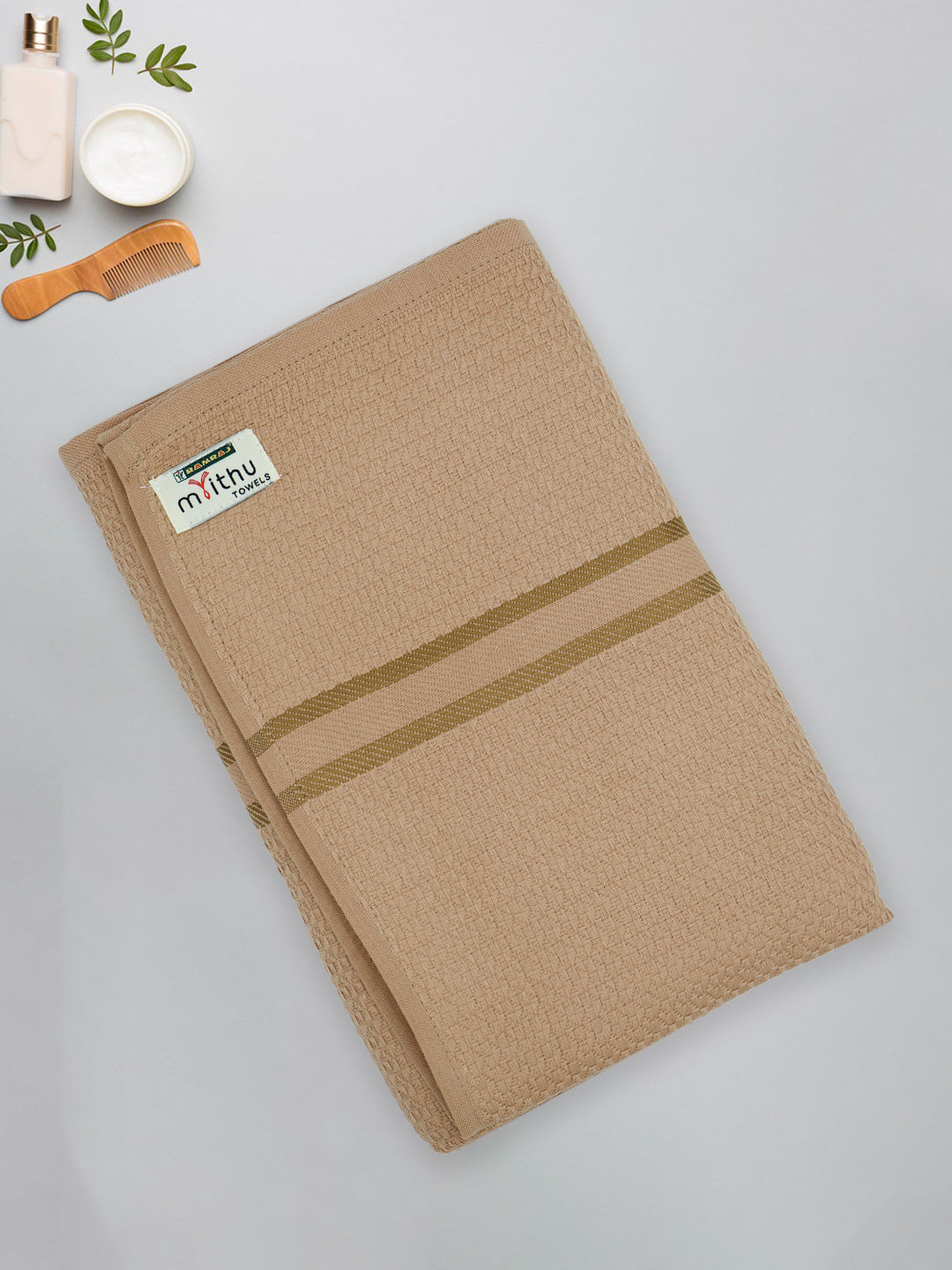 100% Cotton Self Designed Bath Towel Beige Magnus MCB01