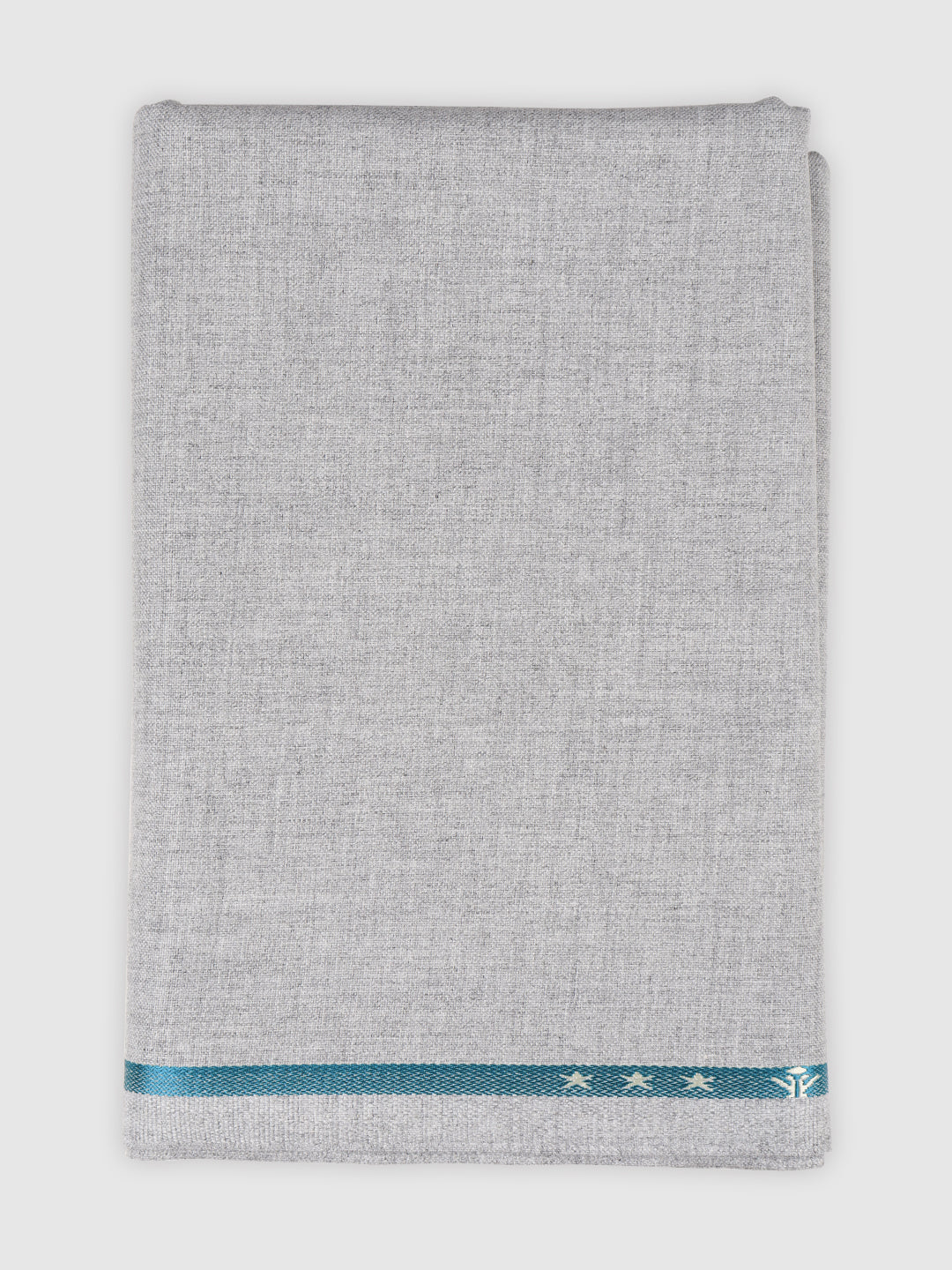 Men Cotton Blend Pants Fabric Silver Grey Sapphire Cuf